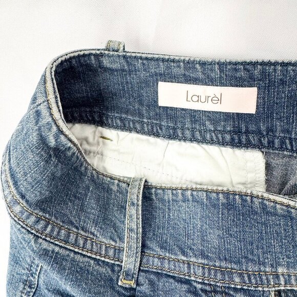 90S VINTAGE LAUREL JEANS WITH GREEN BUTTON DETAIL - FLARE JEANS SIZE SMALL - Picture 5 of 7